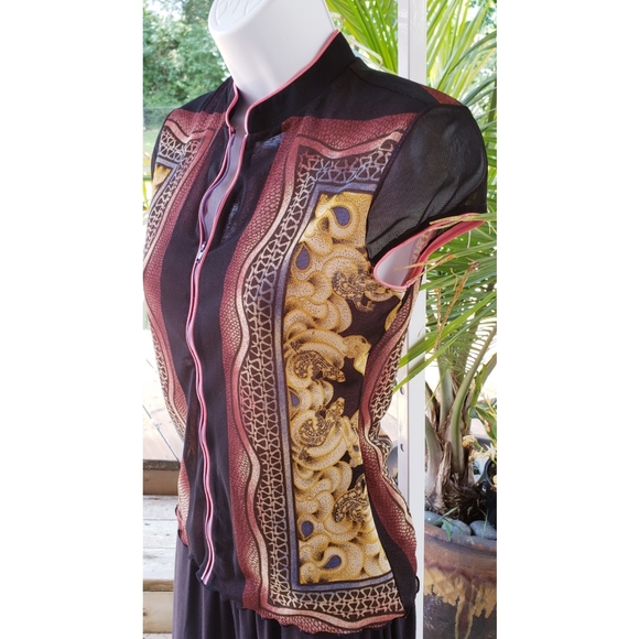 SOLD* Anthro Anac Rare Unique Zip Up Shirt M - Picture 4 of 5